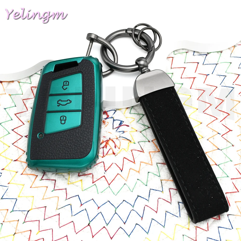 TPU Leather Car Key Cover For VW Volkswagen Magotan Passat B8 Skoda Superb Kodiaq A7 Remote Fob Protector Case view 5