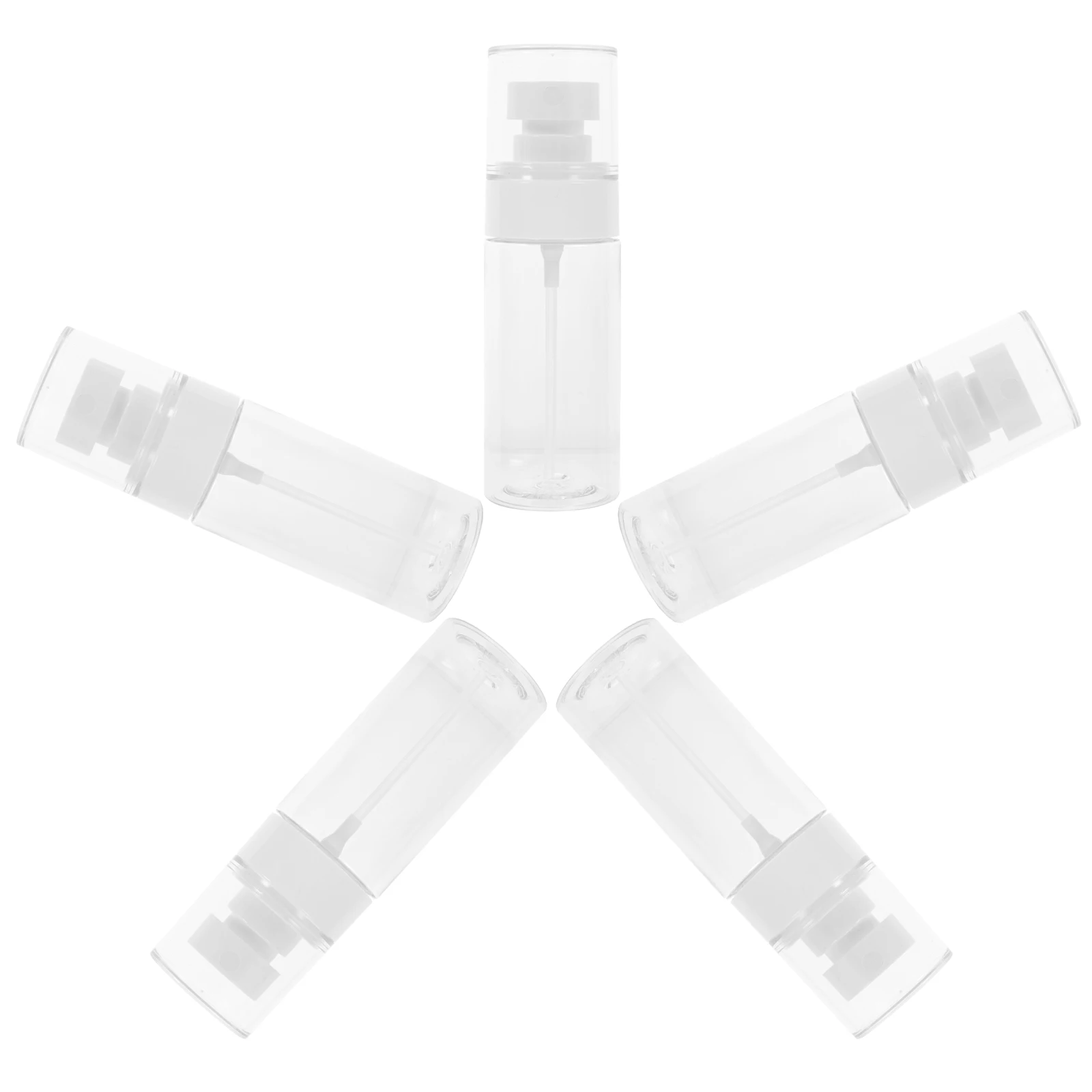 

5pcs Plastic Refillable Clear Travel Spray Bottles for Essential Oils Hair Aromatherapy Automatic Airless Pump Containers