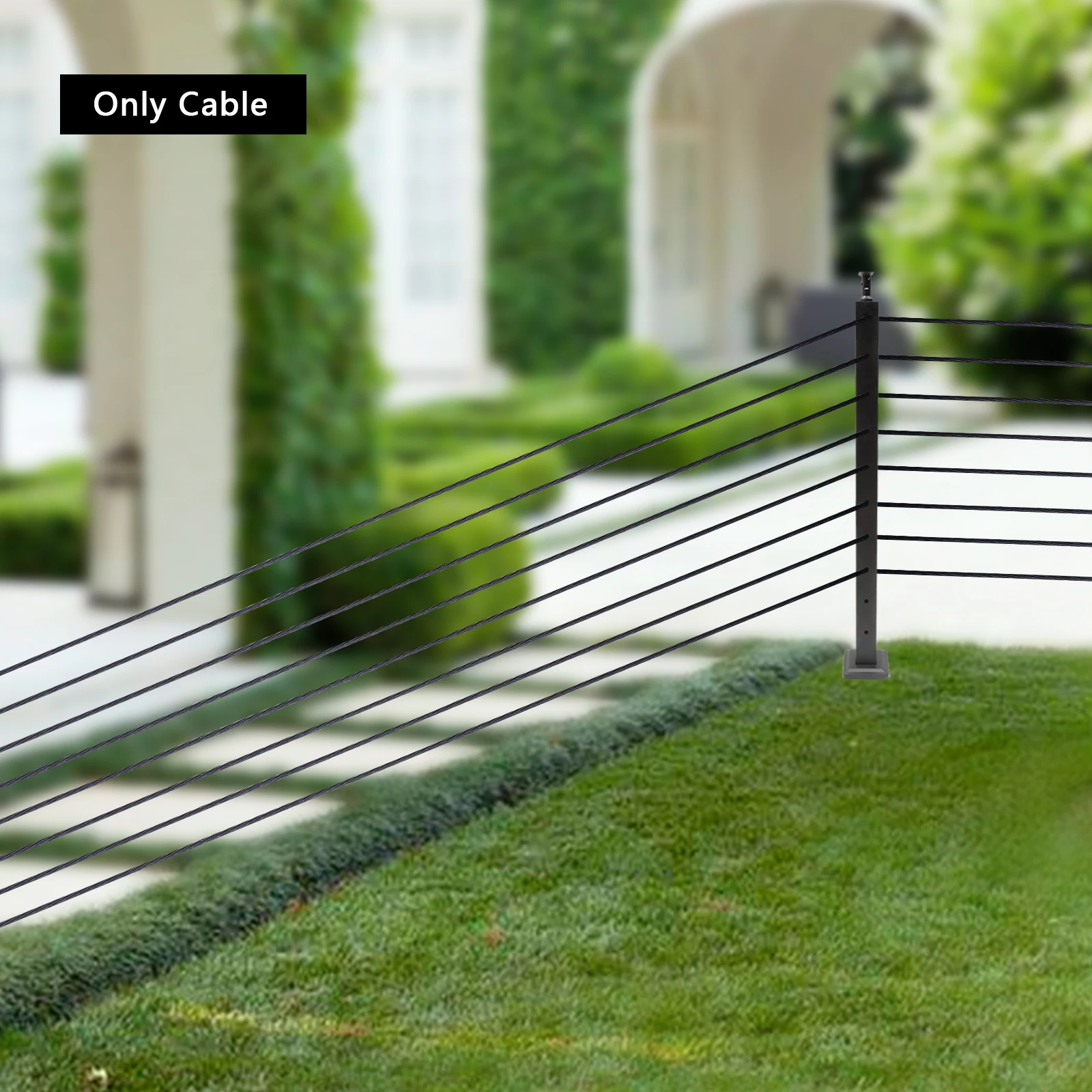 250ft 1/8 "أسود سلك حبل 316 الفولاذ المقاوم للصدأ البحرية الصف للداخلية درابزين كابل الطائرات درج سطح السفينة المبارزة