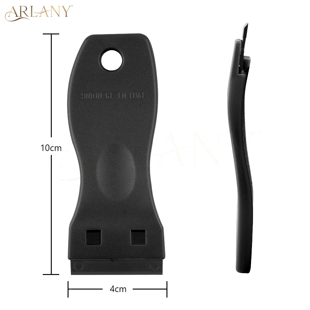 ARLANY 2Pcs Plastic Scraper Tool with 20pcs Double Edged Plastic Blades Hair Extension Tool Salon Label Removal Scraper Tools