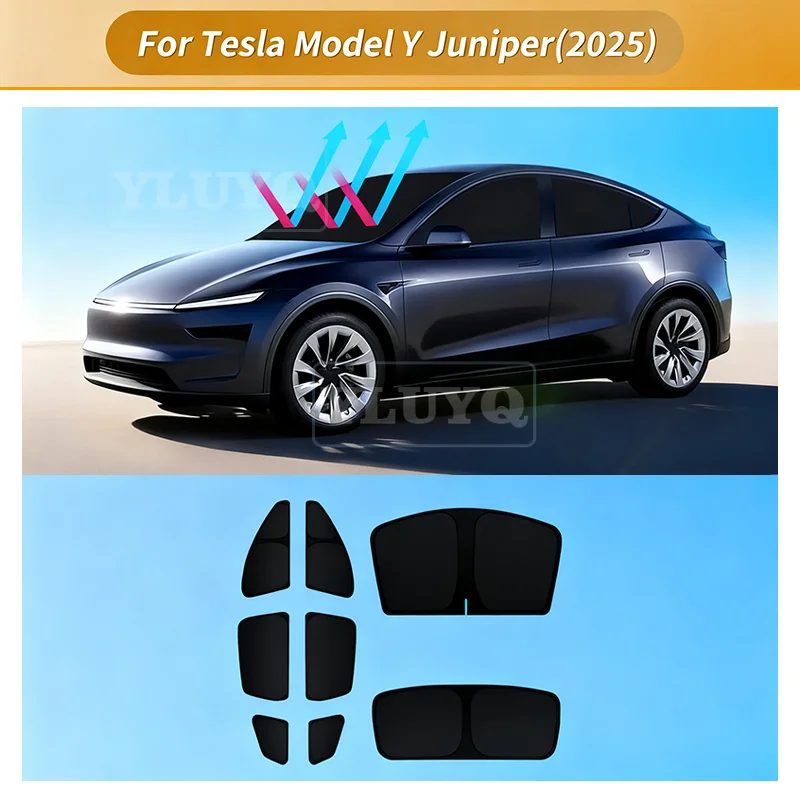 

For Tesla Model Y Juniper 2025 2026-UP Front Side Window Sun Shade Cover Windshield Sunshade Privacy Blind Accessories