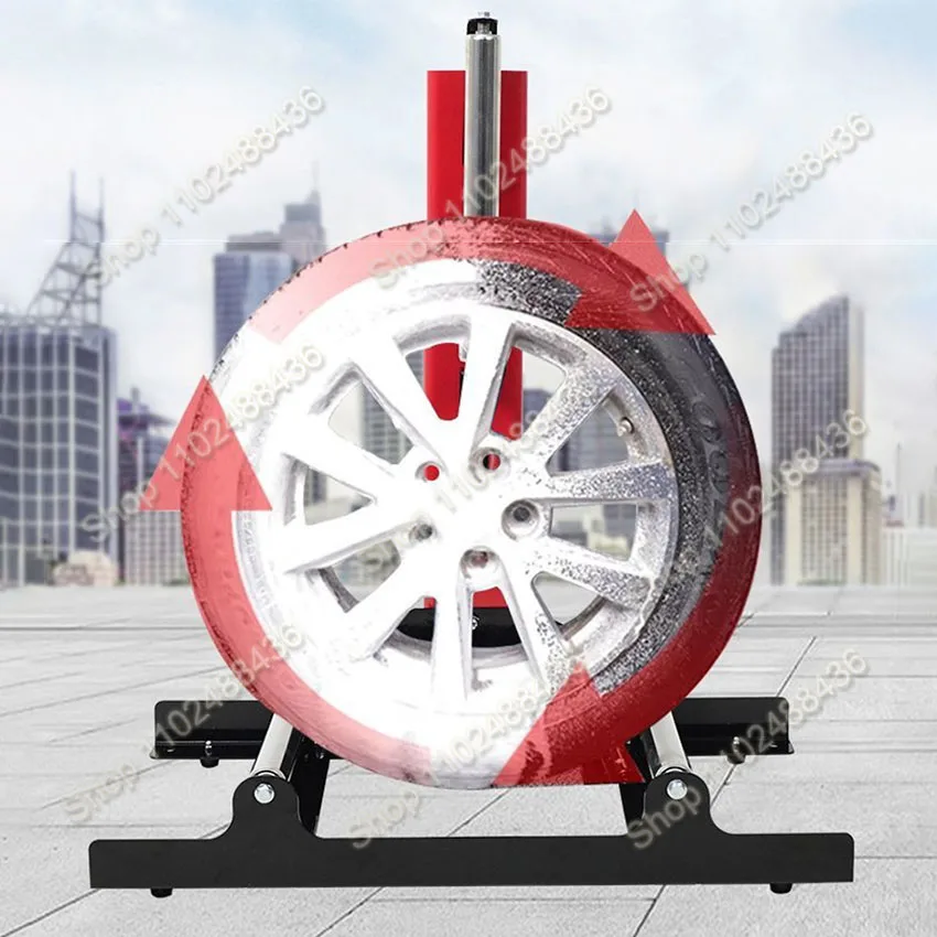 حامل عجلة دوارة لتفصيل السيارة، نظام تفصيل الإطارات والعجلات، أدوات تنظيف السيارات، حامل منظف الإطارات والحافة #6