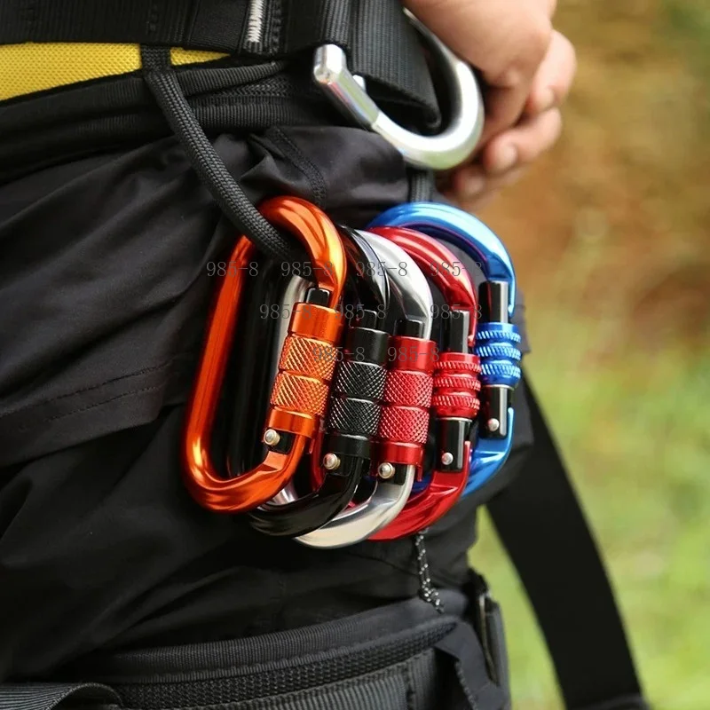 Outdoor Zipline Safety Carabiner - O-Shaped Screw Lock 25KN Climbing Hook