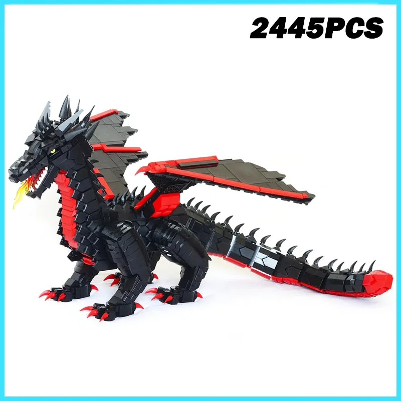

2445 деталей, НОВИНКА, креативный конструктор MOC «Гигантский дракон», модель из строительных блоков, игрушка для сборки, подарок на день рождения для мальчиков, детей и взрослых, украшение для рабочего стола