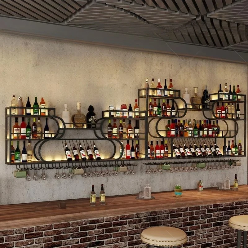 

Bar wall Bar wall Wine glass rack hanging upside down Wine cabinet shelf Wine rack Wall hanger Display rack