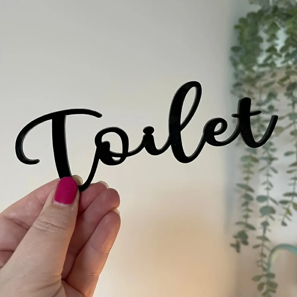 CIFBUY Modern Plastic Letter Sign Directional Door Plaque Irregular Frameless Bathroom Restroom Home Entry Decor Plaque