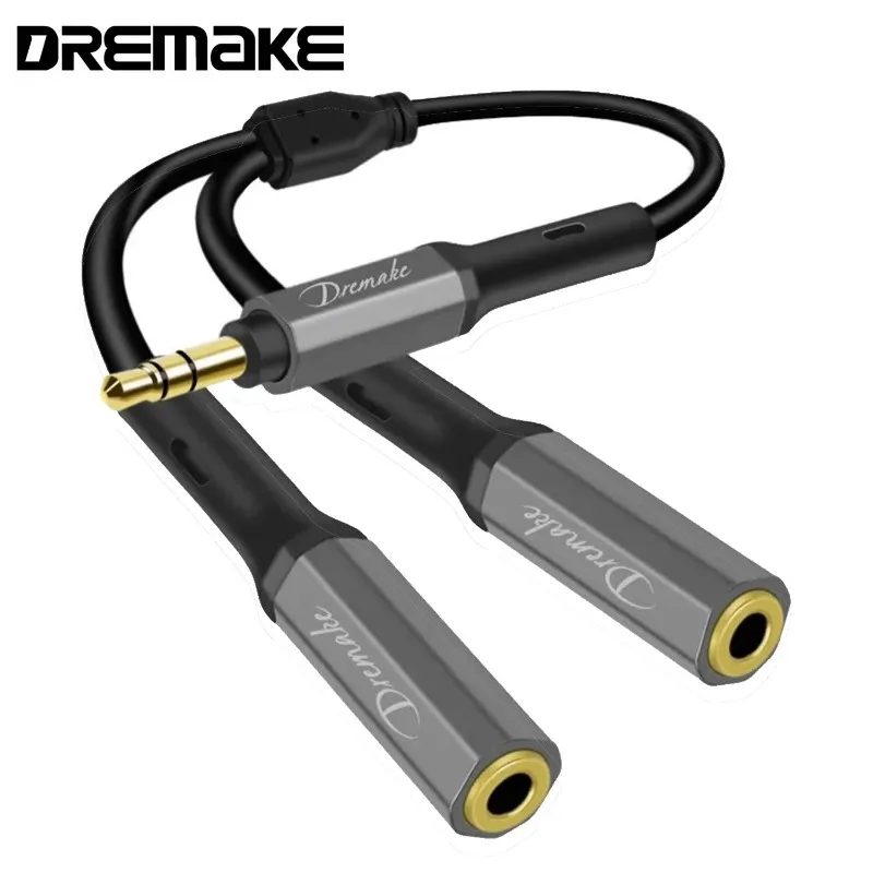 Jack Aux 3.5mm to 2 X 3.5mm Extender Stereo Cable 3.5mm M-F Audio Cord Sound Auxiliary Y-Splitter Cord for Smartphone MP3 Tablet
