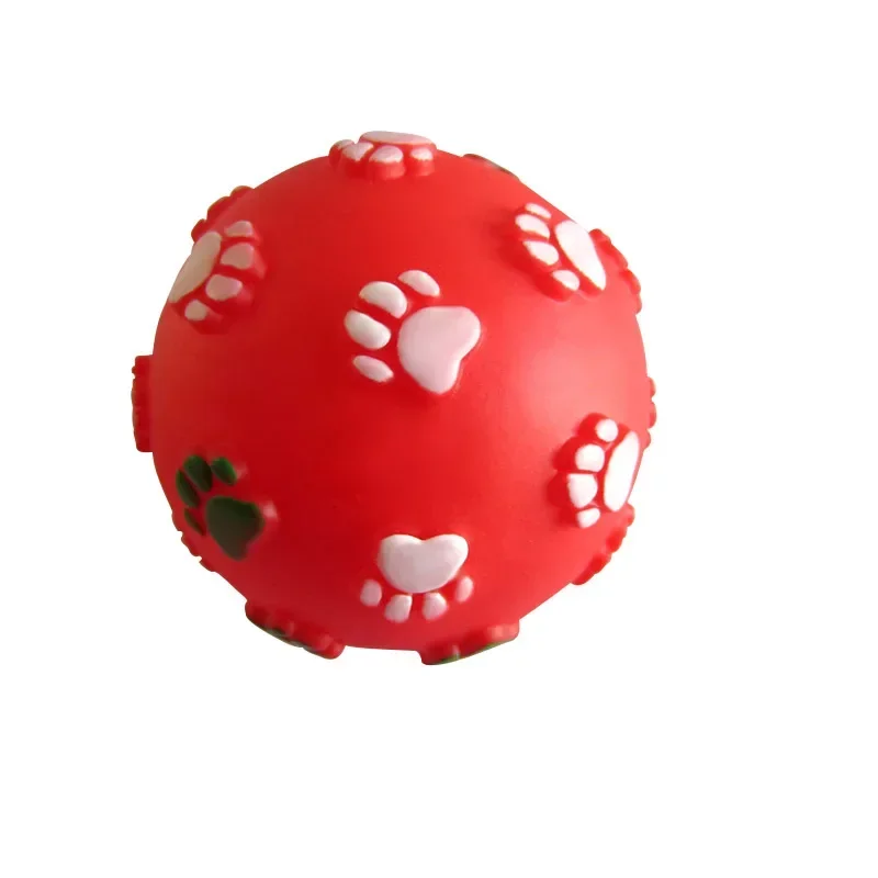 Pelota interactiva con sonido colorido para mascotas, juguete de goma suave para masticar, suministros para mascotas