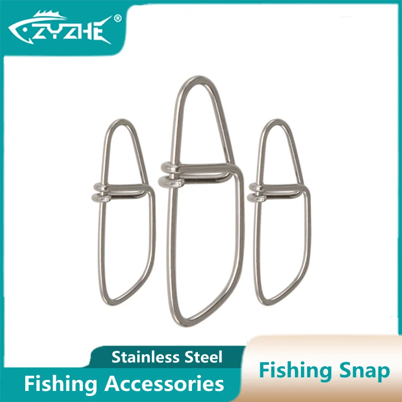 ZYZHE Fishing Snap Stainless Steel Anticorrosive Wear-resistant Fishing Accessories Fishing Swivel Hooks Line Clip Lock Tackle