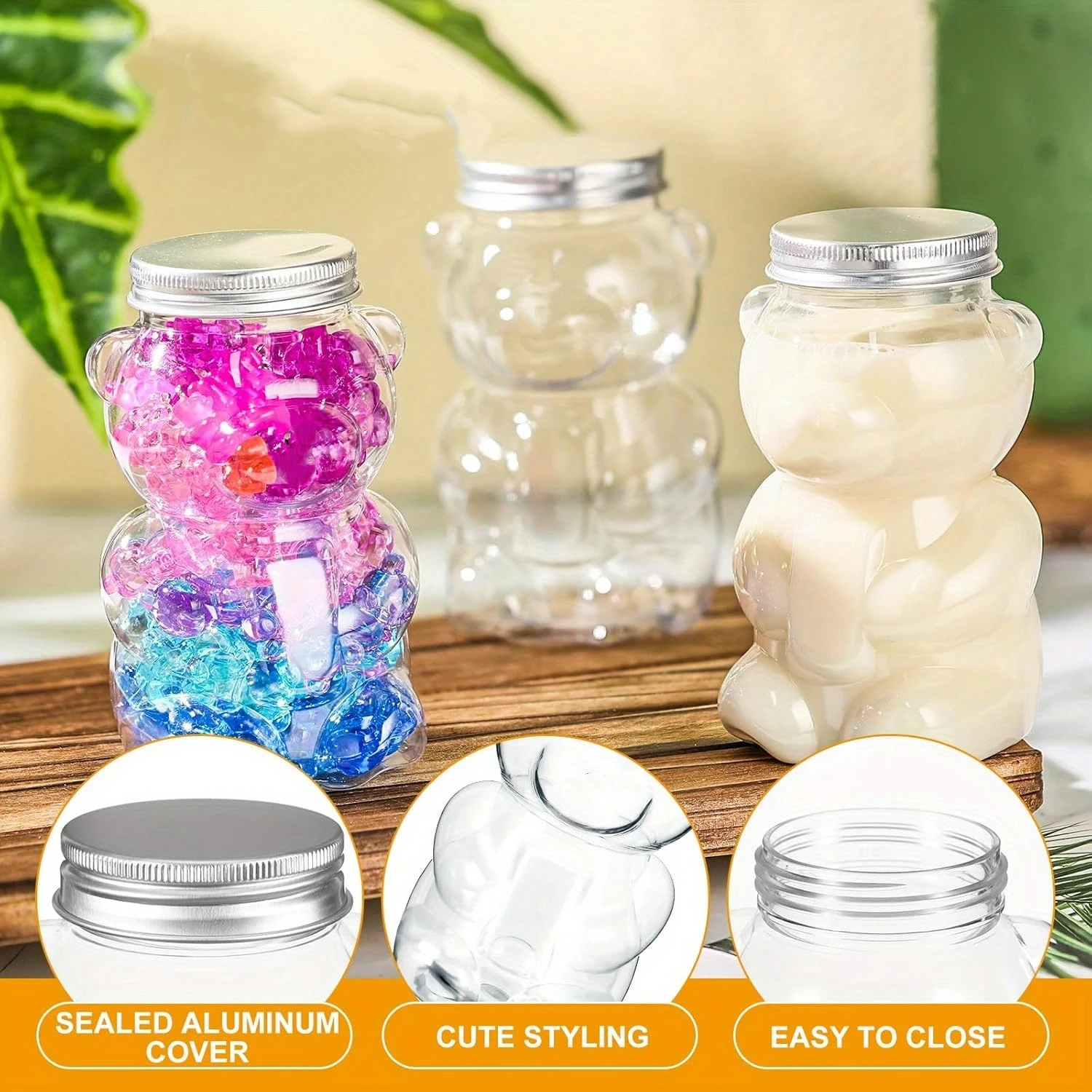 New Arrival Bear Plastic Jar Empty Bear Bottle Candy Milk Tea Drinks Bear Shaped Container for Making Candy Gifts DIY Decoration