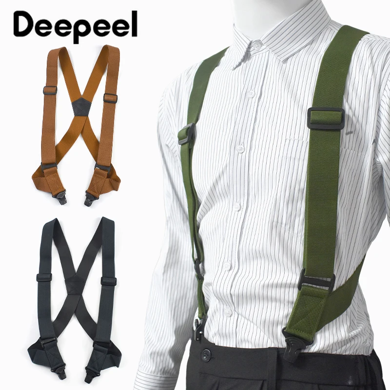1pc-38-ミリメートル大人男性のサスペンダープラスチック-2-クリップベルトバックル弾性ストラップズボンブレースサスペンダーパンツシャツ男性ジョックストラップ