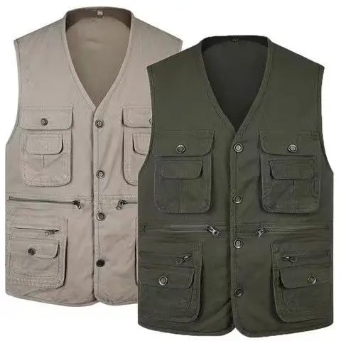 

Мужской хлопковый жилет Jaet, большой размер, уличный жилет с несколькими кетами, деловой повседневный свободный крой, весенний сезон