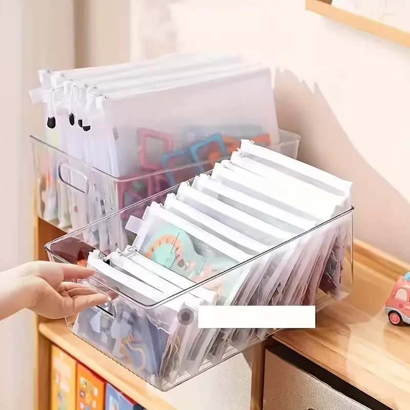10pcs Zipper Mesh Bags, 3 Sizes, Zipper Mesh Bags, Waterproof Clear Travel Bags, Office Supplies Document Bags with Zipper