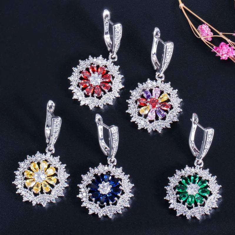 

Fashion Versatile Bridal Dinner Accessories Set AAA Zircon Earrings Pendant Ring Three-piece Jewelry Accessory