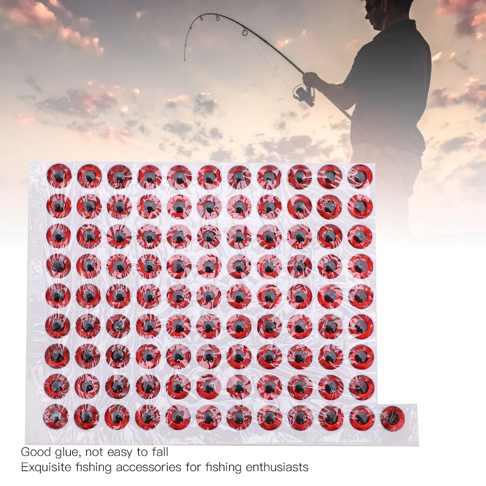 300PCS 3D Holographic Fishing Lure Eyes 6/7/8mm Self-Adhesive Fish Eyes Stickers Soft Artificial Fishing Eyes Lure Making