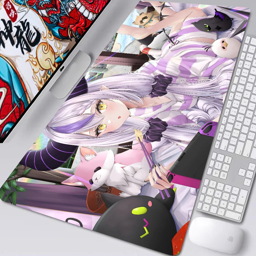 Anime Girl Hololive La+ Darknesss Game Mousepad Desk Pad Gaming Accessories Prime Gaming XXL Keyboard Pad Stitched Pad Desk Pad