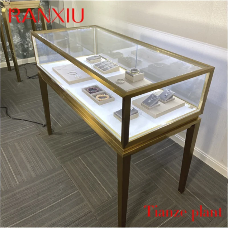 CustomStainless Steel Jewelry Store Display Counter Glass Display Cabinet  Luxury Jewelry Showcase for Retail Shop