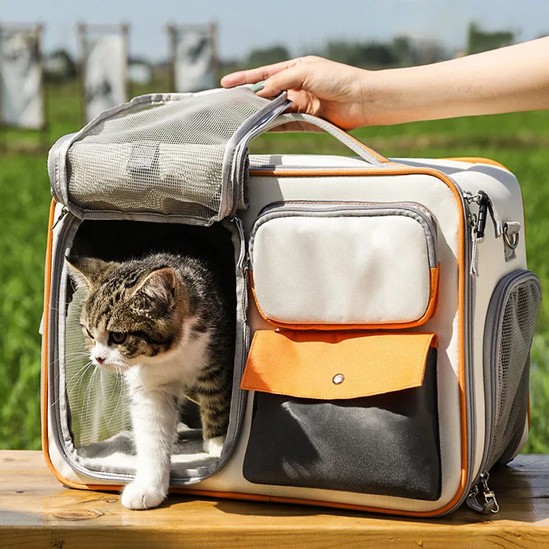 

Pet Carrier Bag For Small To Medium Cats Portable Pet Tote With Mesh Ventilation & Shoulder Strap Travel-friendly