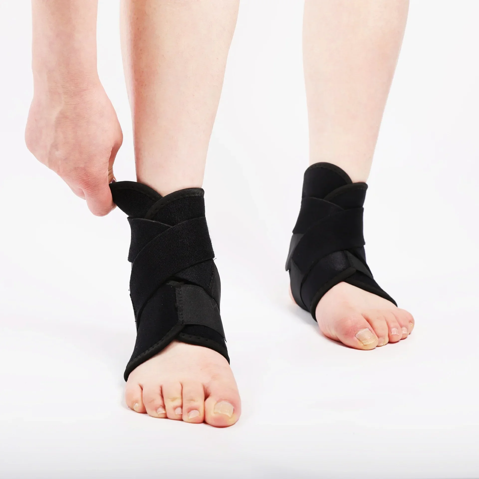 دعامة كاحل قابلة للتعديل قابلة للتنفس ومريحة لدعم الكاحل المرنة للجري وكرة السلة والكرة الطائرة ودعم وتر القدم #3