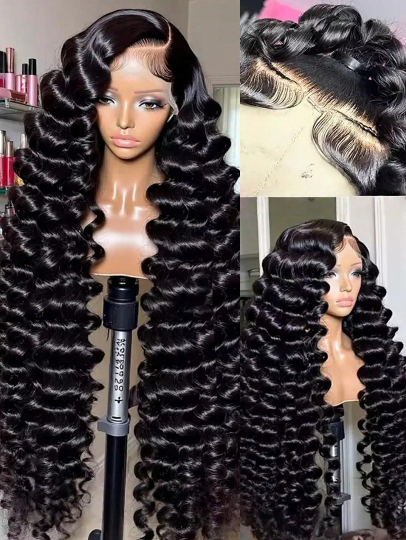 

250 Плотность Свободные Глубокие Волны 13x6 Парики Фронта Шнурка Человеческих Волос Бразильские 30 40 Дюймов Вьющиеся Волнистые Волнистые HD 13x4 Парик Фронта Шнурка