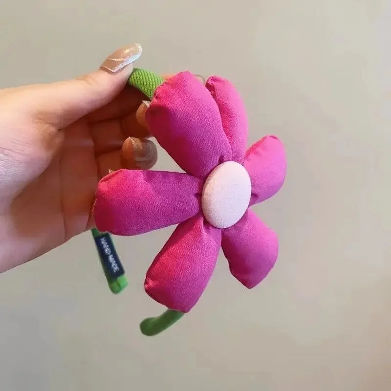 Süßes, schlichtes, farbiges, großes Blumen-Haarband, Kaninchen-Stirnband, geeignet für Haarstyling, Mädchen-Haarschmuck, Party- und Urlaubsgeschenke – Detail 3
