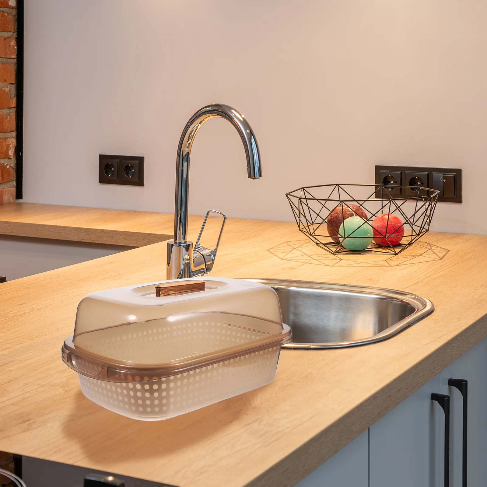 

Dish Storage Basket Kitchen Draining Strainer Bowl Fruit Vegetable Wash Basin Double Layer Drain Container Home Organizer Tool