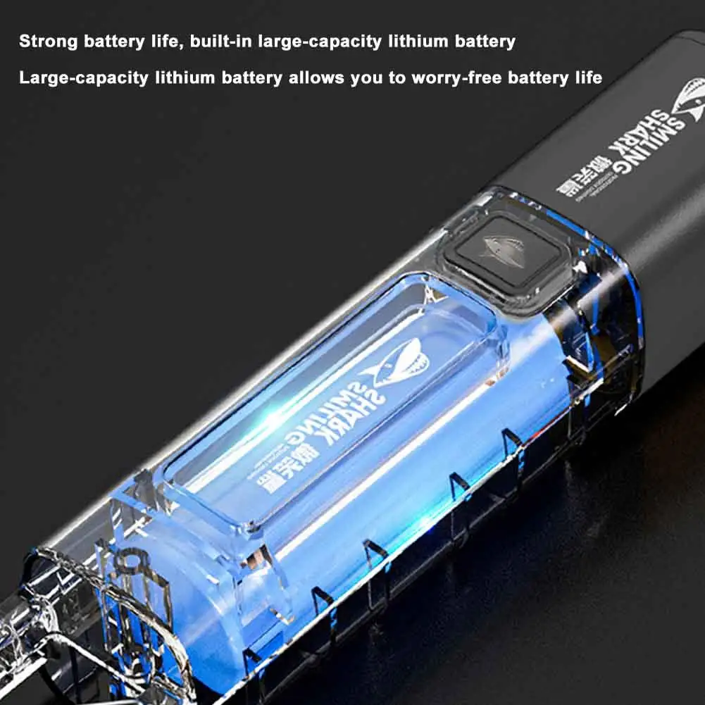 Smiling Shark SD1023 LED Torch Light XPE Super Bright Flashlight with Hook Camping Light USB Rechargeable Zoomable Waterproof
