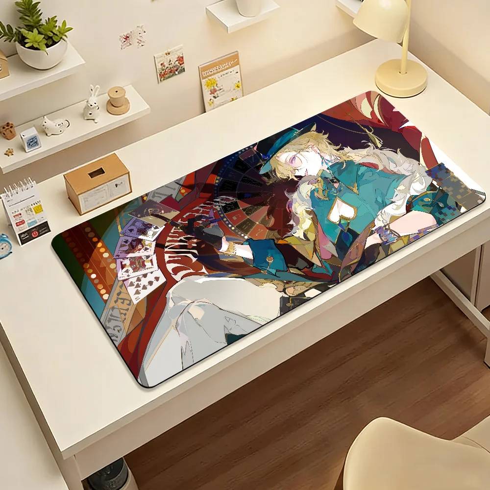 Tapis de souris Honkai Star Rail Aventurine, grand tapis antidérapant et imperméable, bord cousu, pour clavier, pour le jeu, le bureau quotidien