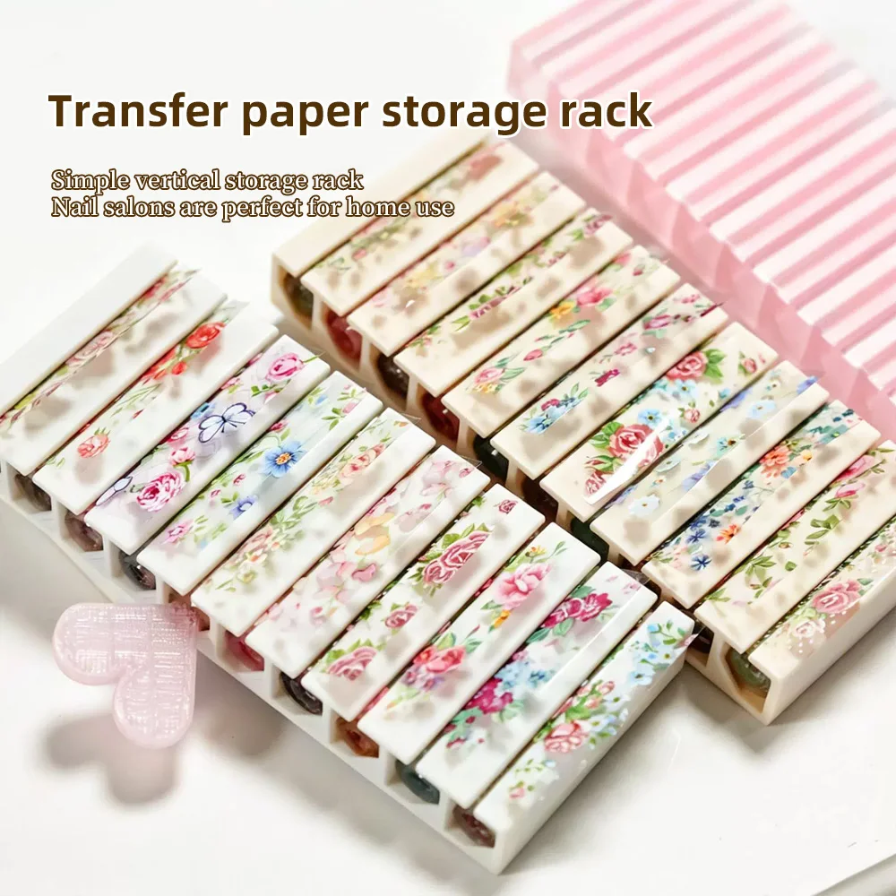 KANIU 10.2X4.3CM Macaron Colors Transfer Paper Storage Box  Rotating Storage Tool Comes with a Heart-Shaped Paper Dispenser