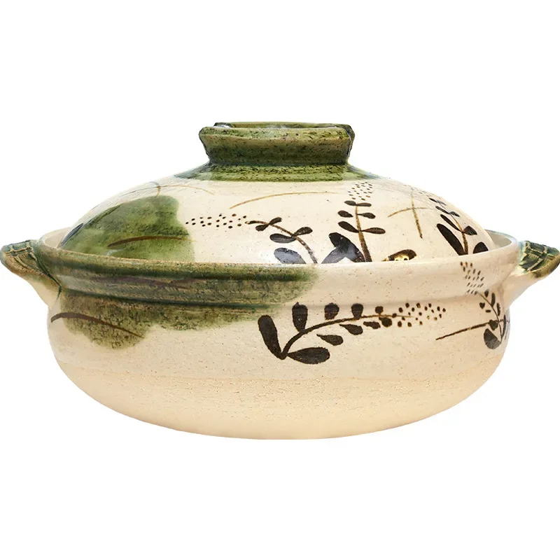 

Burnt shallow clay household casserole pot, Wangu aloe vera soup bear soil pot