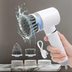 Electric Spin Scrubber,Bathroom Cleaning Brush Power Scrubber with 5 Replaceable Brush Heads, Electric Cleaning Brush