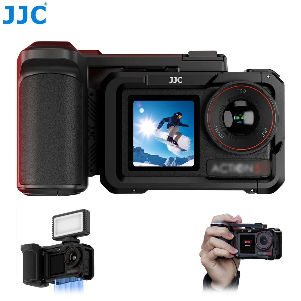 

Комплект рукояток JJC для DJI Osmo Action 5 Pro 4 3: рукоятка для уличной фотографии, быстросъемная кнопка спуска затвора, металлический держатель для камеры