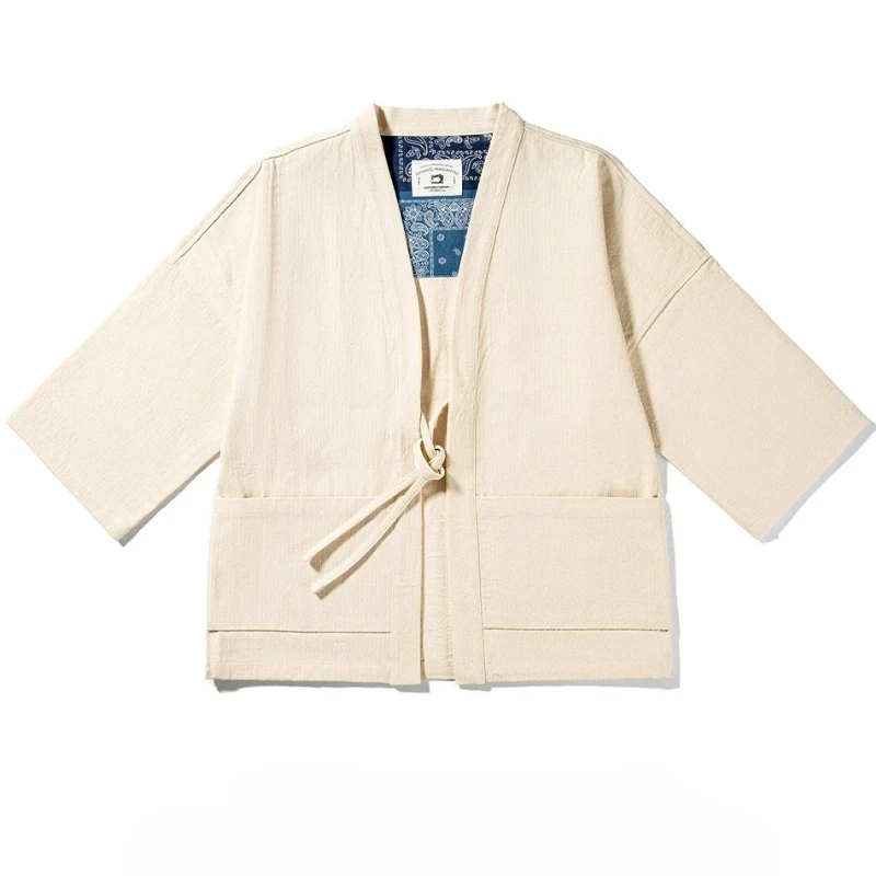 Sports Jacket, Japanese Retro Shirt, Shoulder Length Sportswear, Loose Seven Quarter Sleeves, Solid Color Casual Cardigan