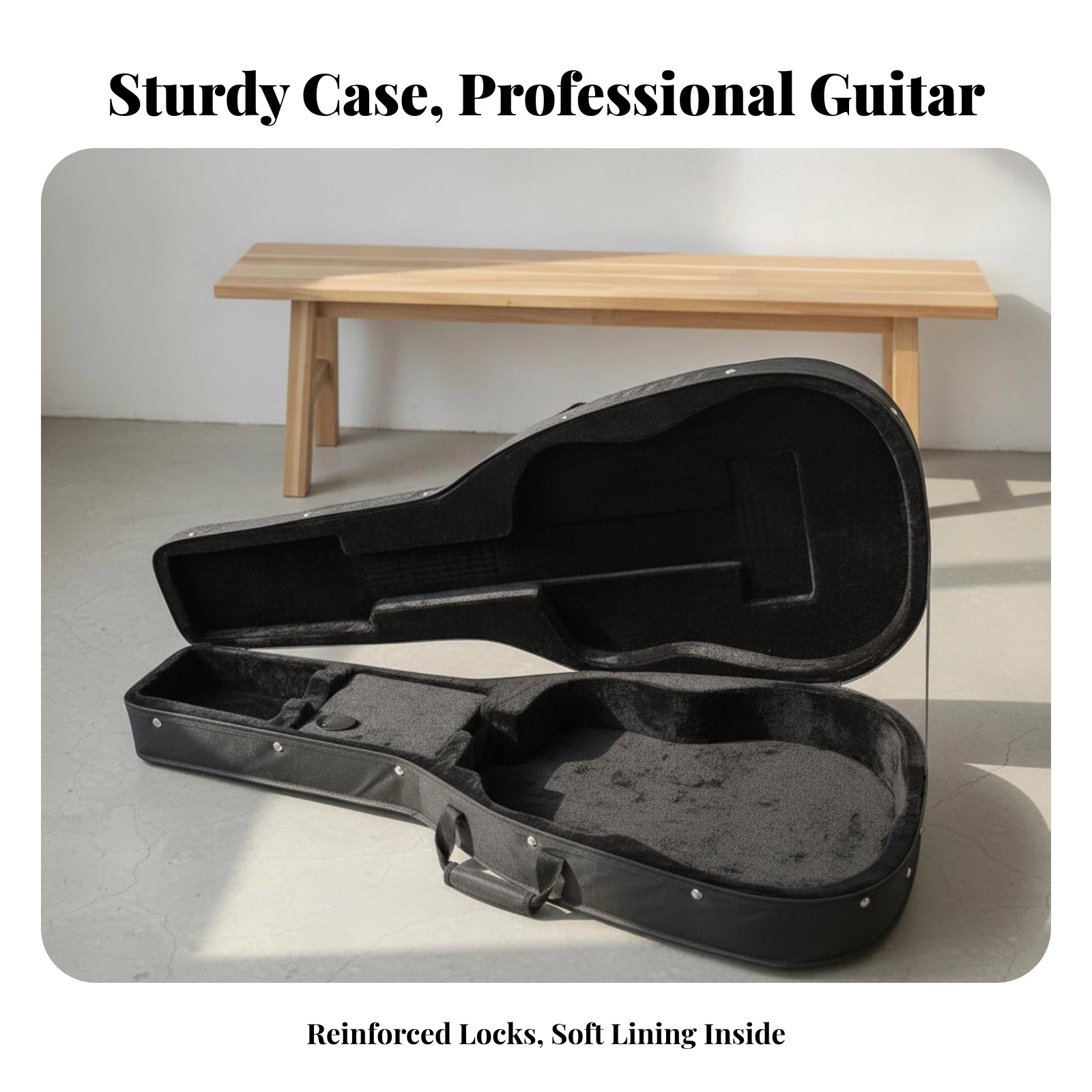 Shielded Classical Guitar Case 39-Inch Guitar Case Black