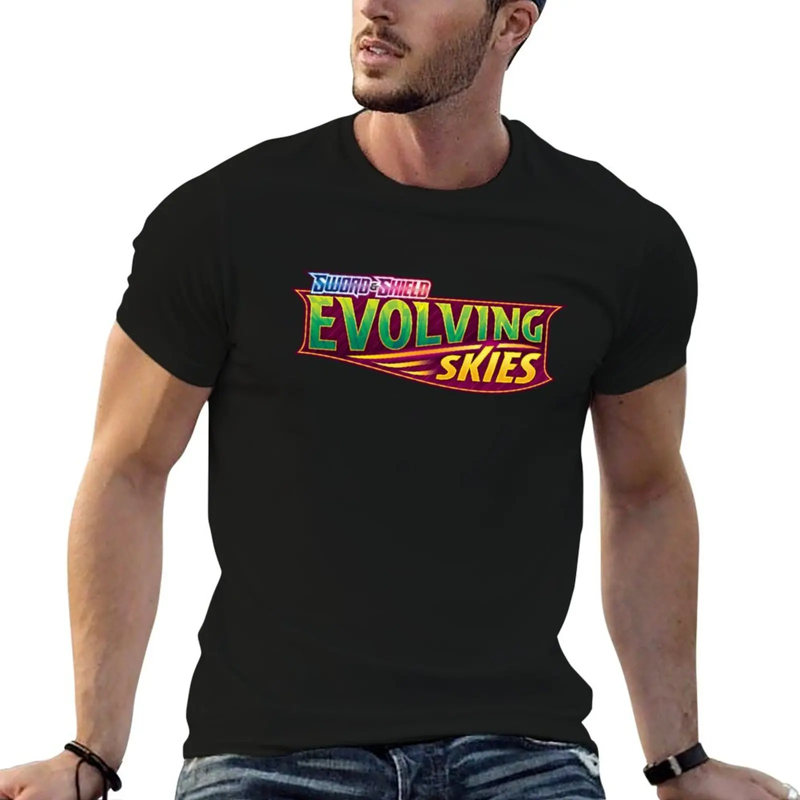 T-shirt avec logo Evolving Skies, t-shirt à manches courtes avec imprimé élégant