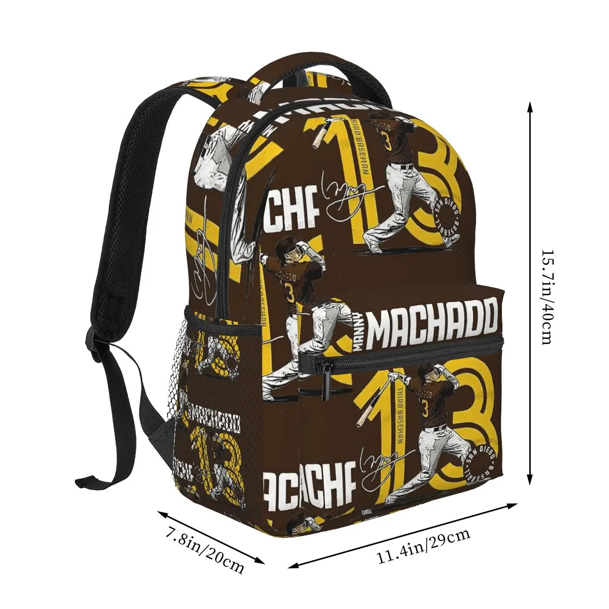 Manny Machado Backpack Backpacks Boys Girls Bookbag Students School Bags Cartoon Kids Rucksack Shoulder Bag Large Capacity