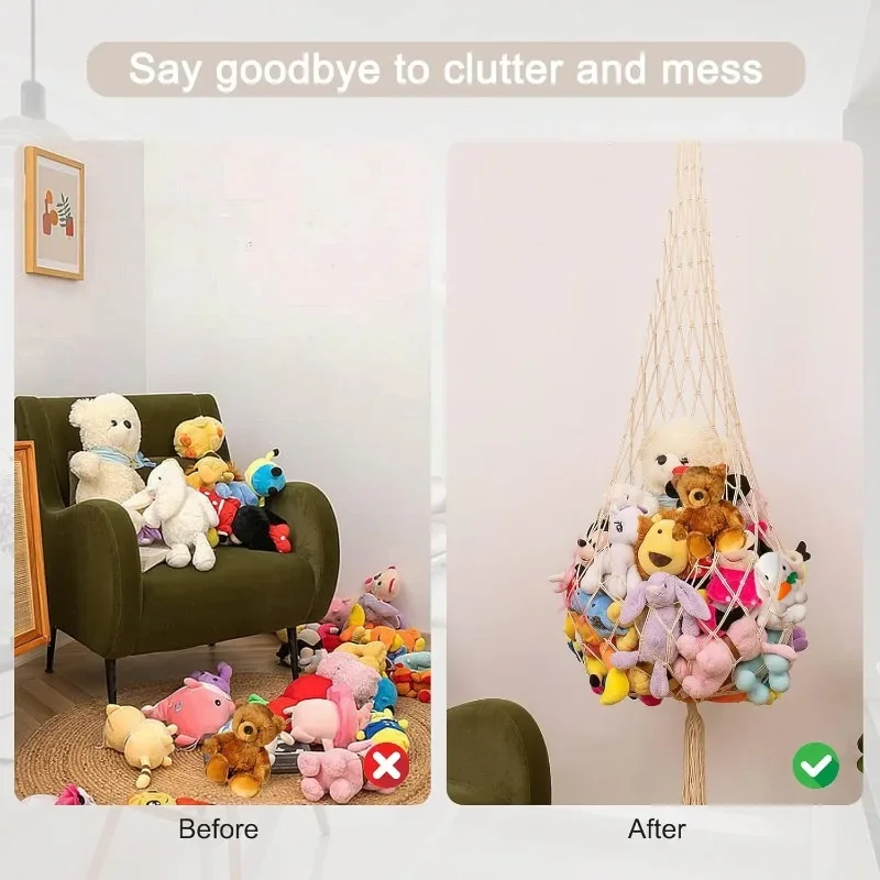 

Stuffed Animal Storage Net or Hammock Hanging Toy Hammock Net for Stuffed Animals Corner Plushie Net for Bedroom Nursery Kids