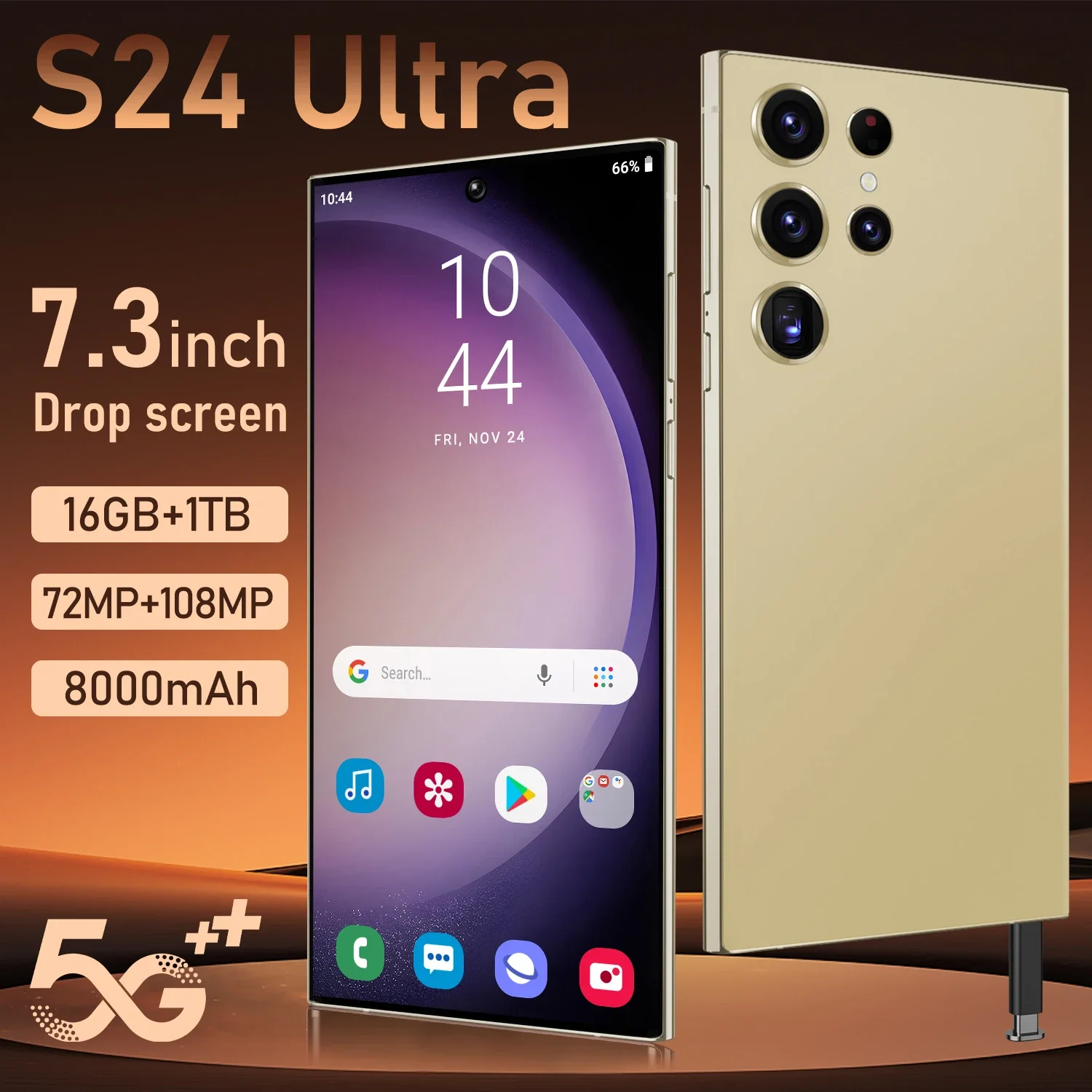 

Best Selling 5G Smartphone S24 Ultra Telephone 7inch Global Version Dual SIM Card Android 13 Cell Phone Mobile Phones 4G5G