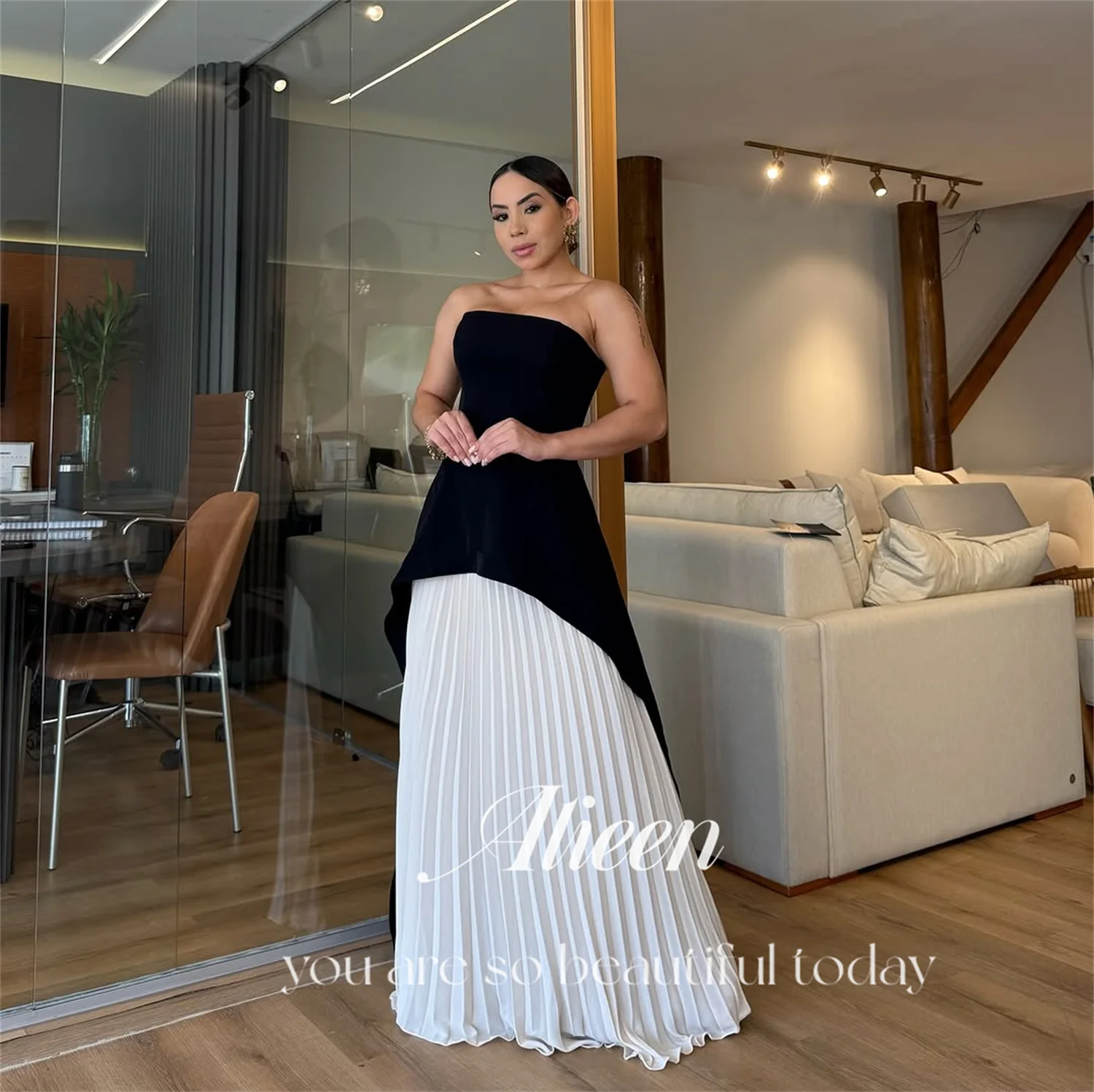 

Aileen فساتين سهرة Evening Dress Woman Black Long Prom Dresses 2025 Customized Vestidos De Festa Dresses for Special Occasions