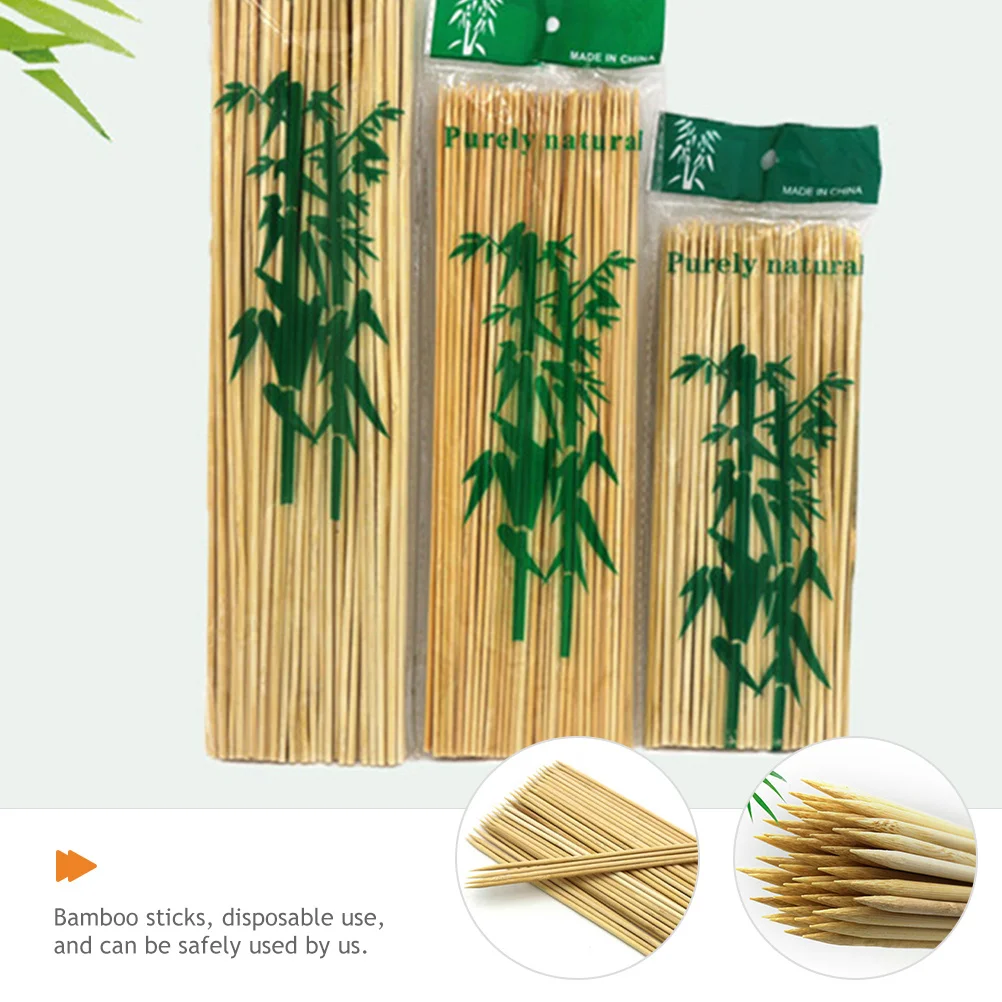 

200Pcs Bamboo Skewers Strong Sturdy Disposable Bbq Sticks for Grilling Meat Seafood Fruit Vegetable Appetizers Outdoor Camping
