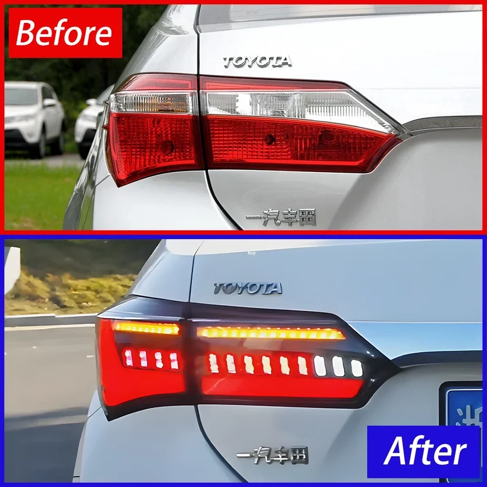 Auto Back Lamps Assembly For Toyota Corolla 2014-2017 LED Car Taillights Upgrade Dynamic Flashing Signal Light Tool Accessories