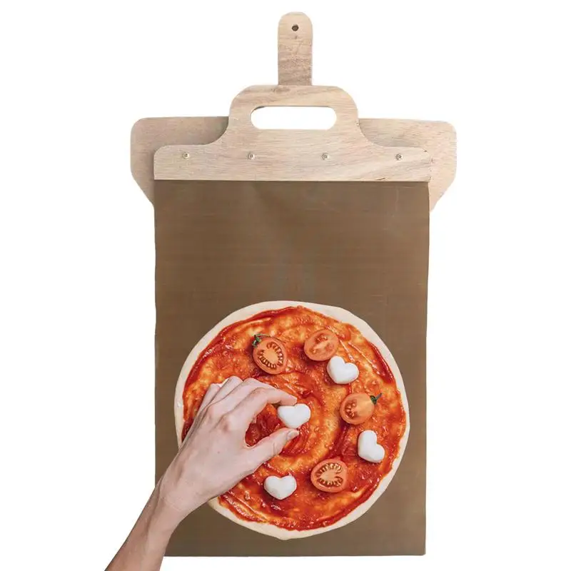 Pizza Shovel 11.8 X 15.74in Wooden Pizza Transfer Slider With Handle Non-Stick Pizza Spatula Paddle Kitchen Cooking Tool For