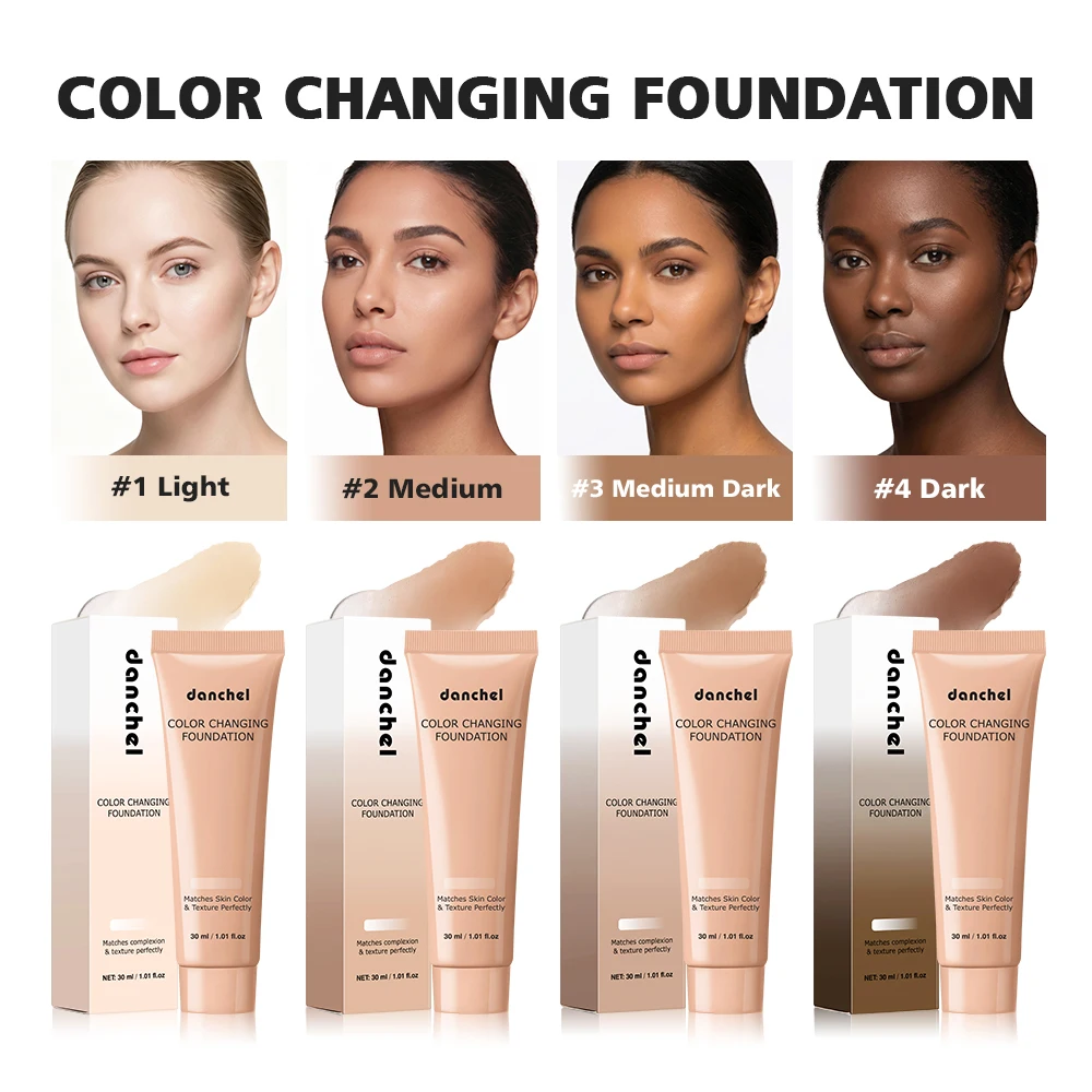 Base que Muda de Cor com Correspondência Automática ao Tom da Pele, Cobertura Leve a Média, Maquiagem Natural com Efeito Dewy, Duração de 12 Horas