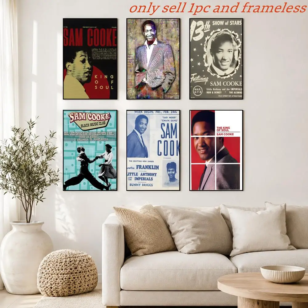 Soul Music S-Sam Cooke Poster Print Home Living Room Bedroom Entrance Bar Cafe Art Painting Decora