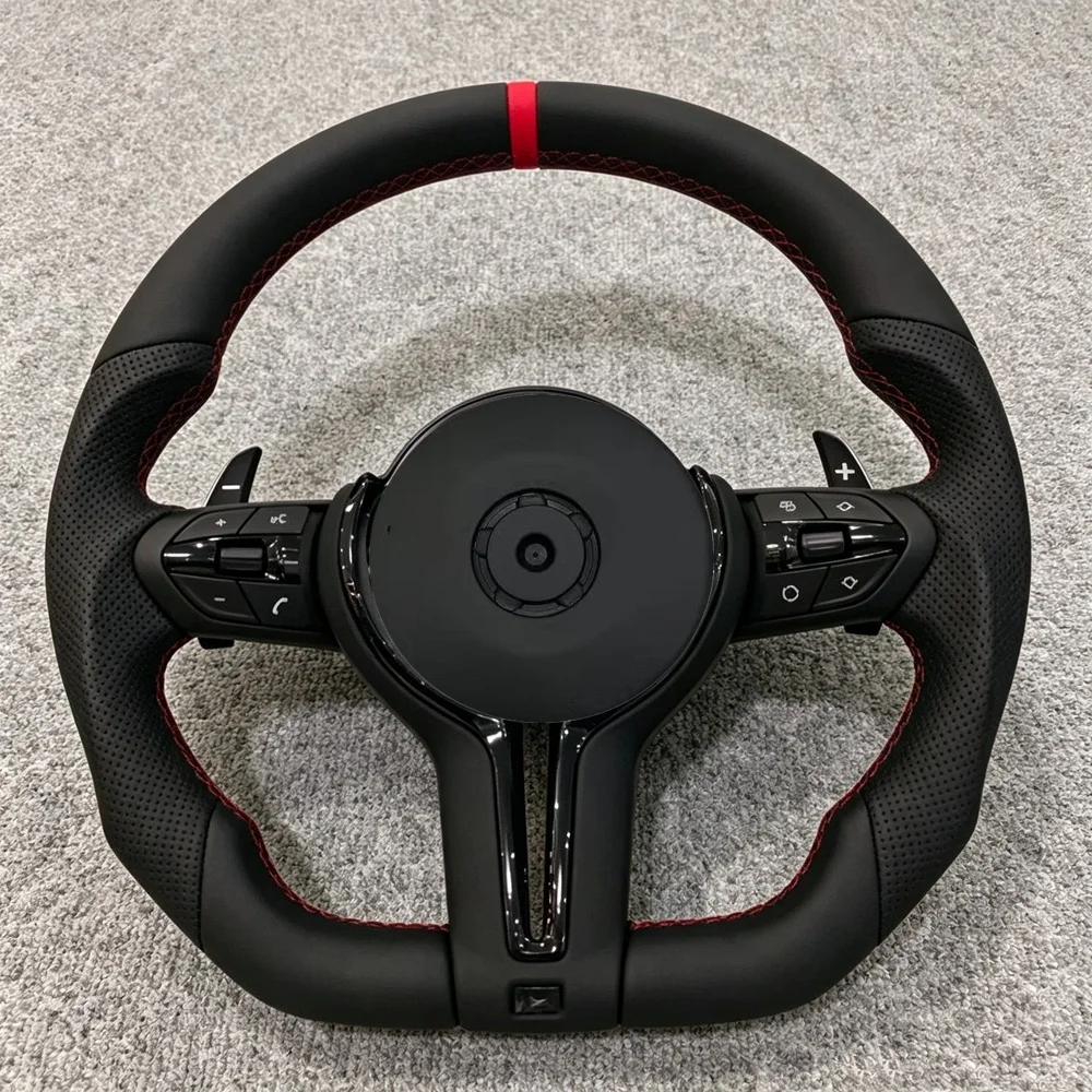For BMW F20 F21 F22 F44 F30 340i F31 F34 335i F32 F33 F36 F10 535i 550i F11 F07 F06 F13 Black Leather Steering Wheel view 2
