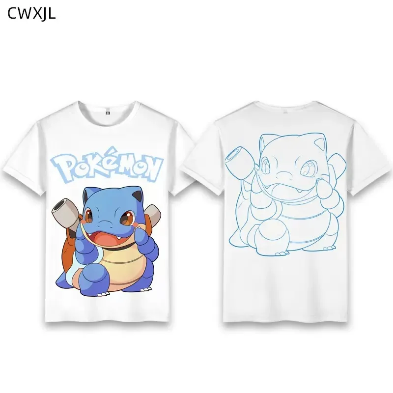 Pokemon Cartoon 3D Printing T Shirt Clothes Children Summer Short Sleeves Fashion Round Neck Short Sleeved Birthday Gifts