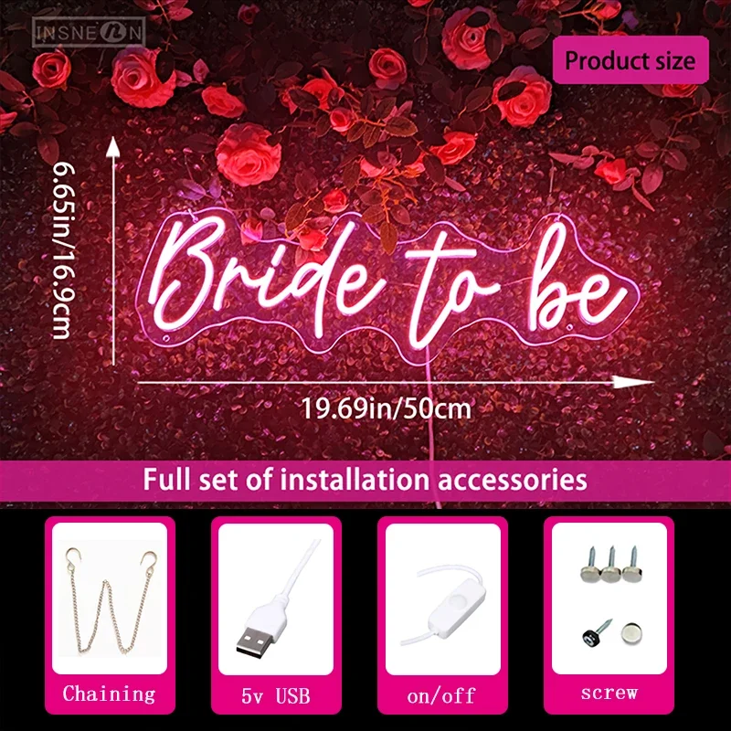 Letrero Led de neón para novia, letreros de neón, decoración de boda para fiesta, dormitorio, decoración estética para Bar, luz nocturna LED de neón romántica