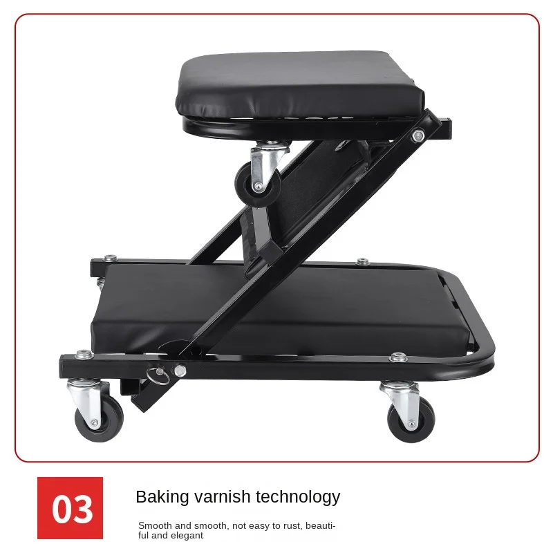 36-inch Folding Car Repair Bed Auto Maintenance Work Bench Chair Auto Workshop Roller Seat Bench Wheels Roller Car Creeper Seat