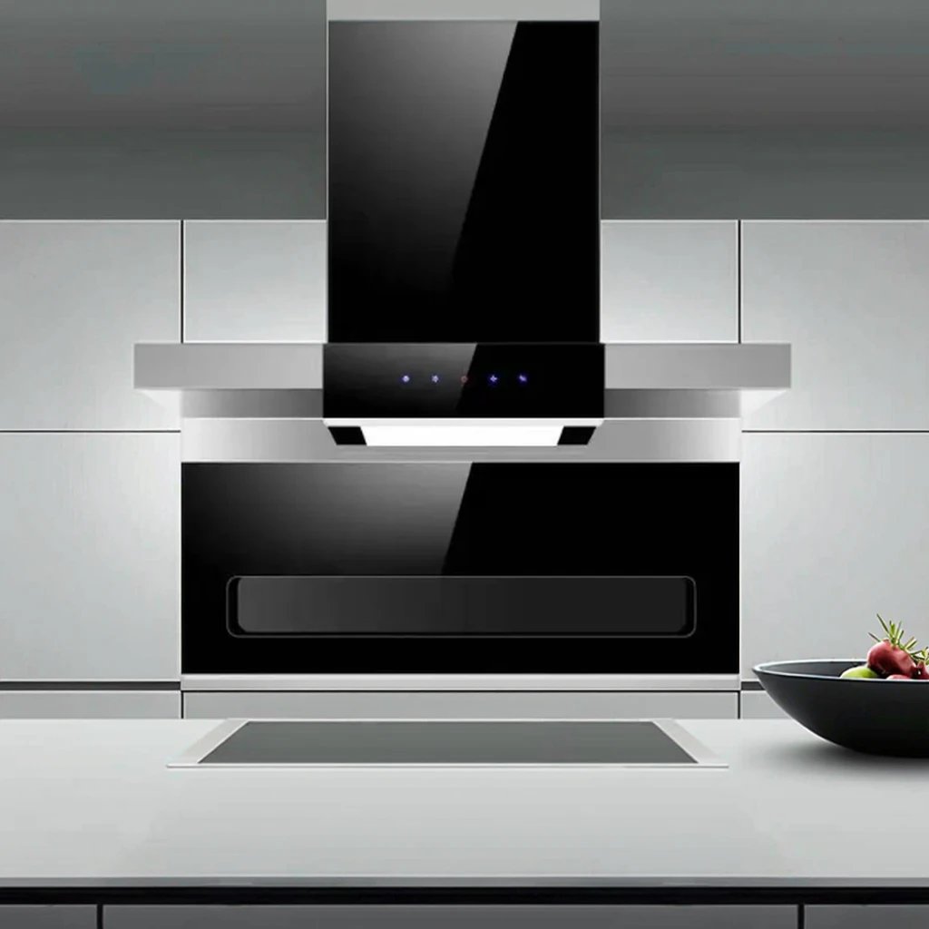 モダンデザインステンレス製レンジフード、家庭用キッチン換気クッカーフード