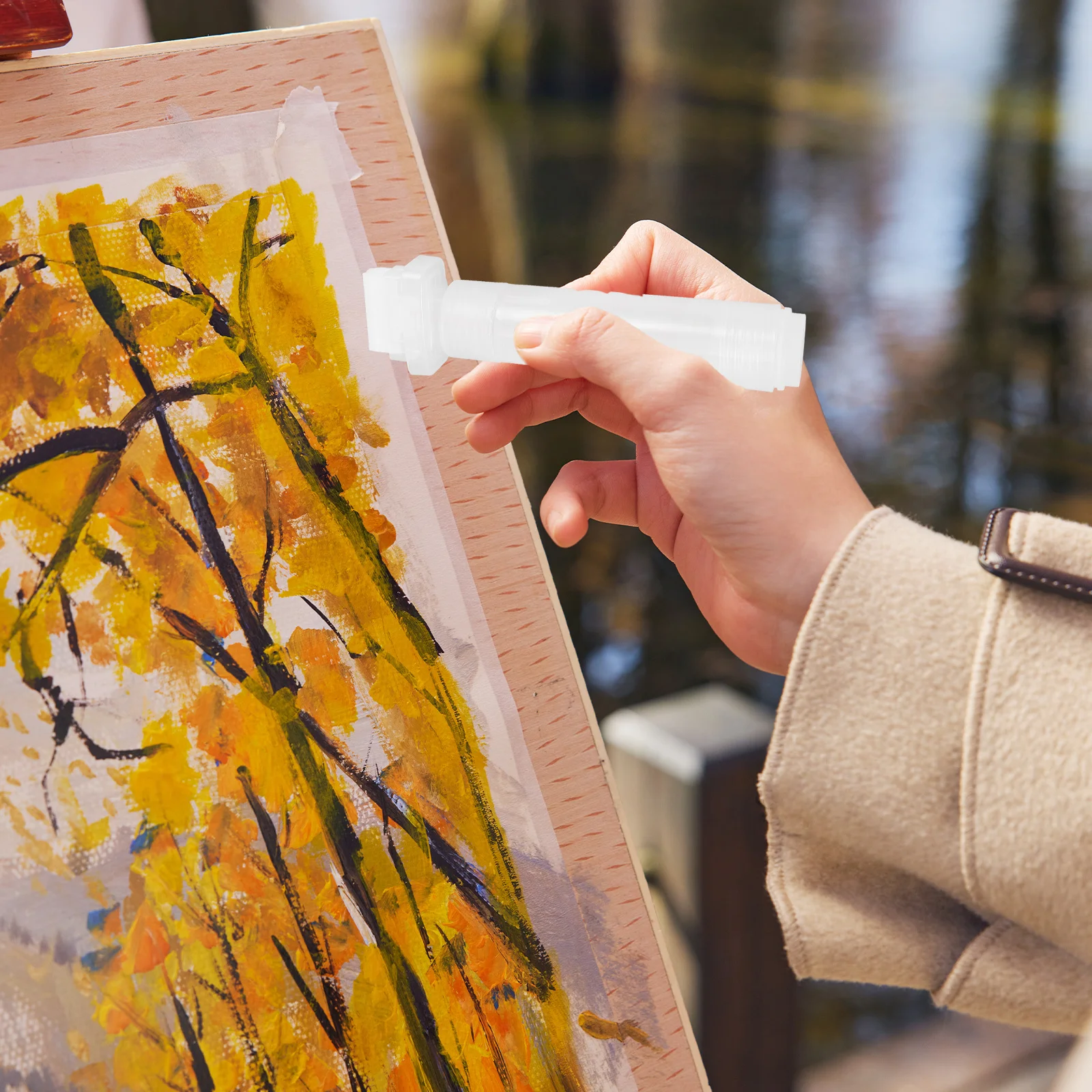 علامات أكريليك قابلة لإعادة الملء 30 مللي متر طرف مسطح قلم طلاء أبيض فارغ للرسم الحرفي على الزجاج الخشب حجر الخرسانة الفن الدائم